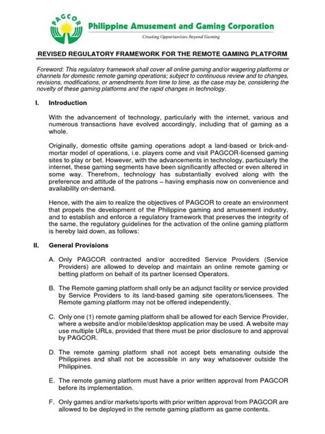 remote gaming regulations|Revised Regulatory Framework For The Remote Gaming .